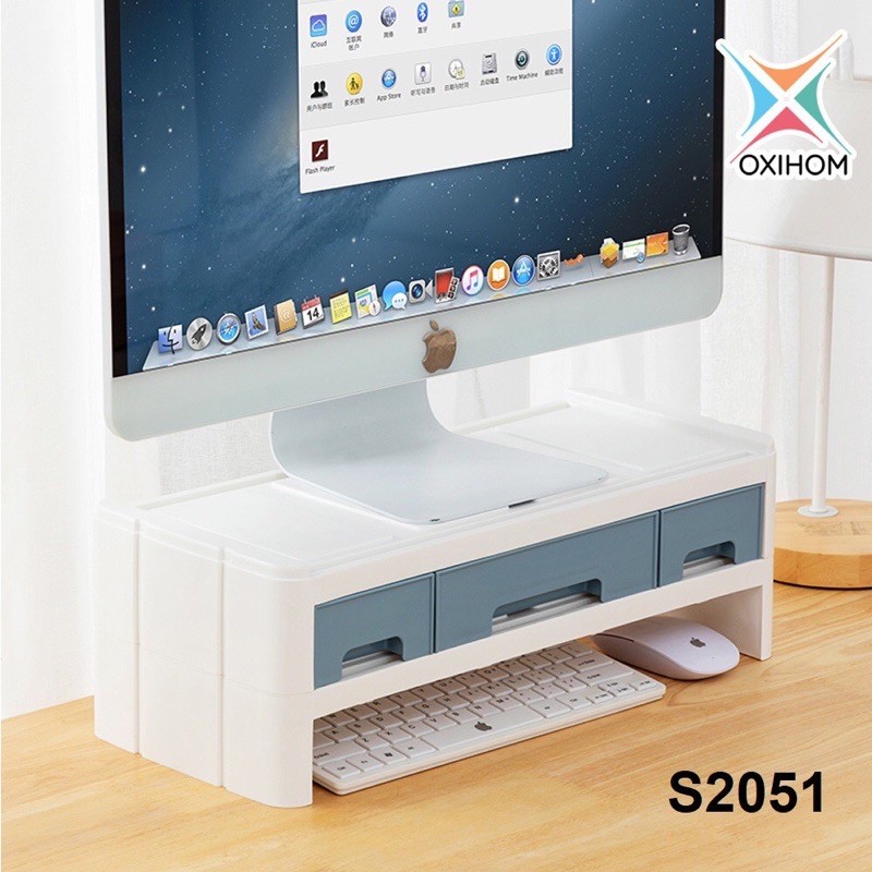 Jual Oxihom Stand Monitor BIRU Laci Plastik Susun Drawer Storage ...