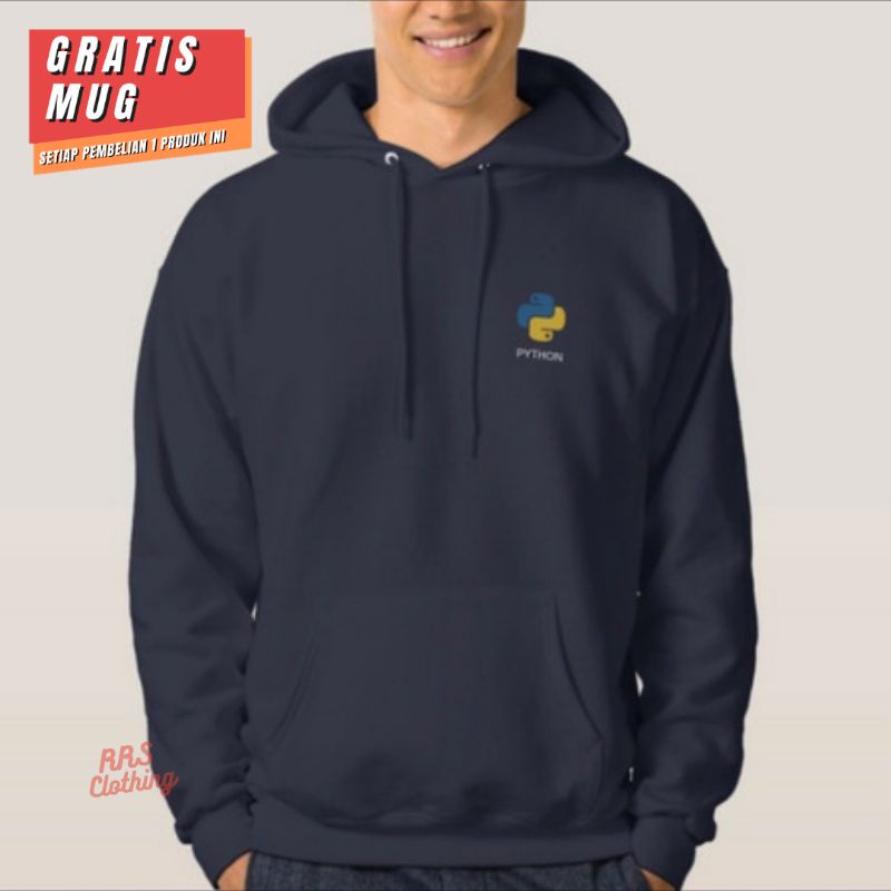 Jual JAKET HOODIE Cotton Fleece Programmer Python Programming Language ...
