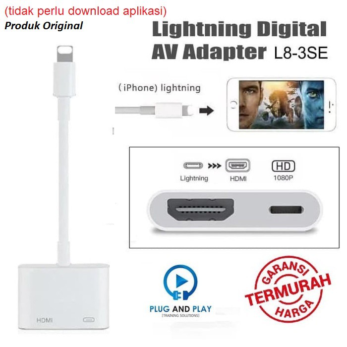 Lightning HDMI Adapter Konverter Kabel für Apple iPhone iPad