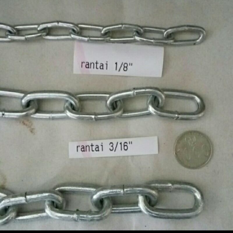 Jual Rantai Besi Galvanis Uk 1 8 Atau 3 Mm Shopee Indonesia