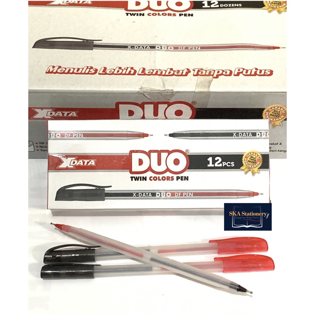 Jual Bolpen/Ballpoint/Pulpen/Ballpen Duo X-Data Hitam Merah (Lusin ...