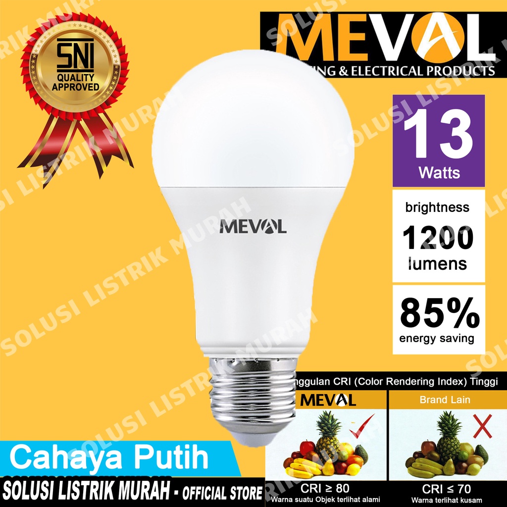 Jual Meval Lampu LED Bulb Advance 13W - Putih | Shopee Indonesia