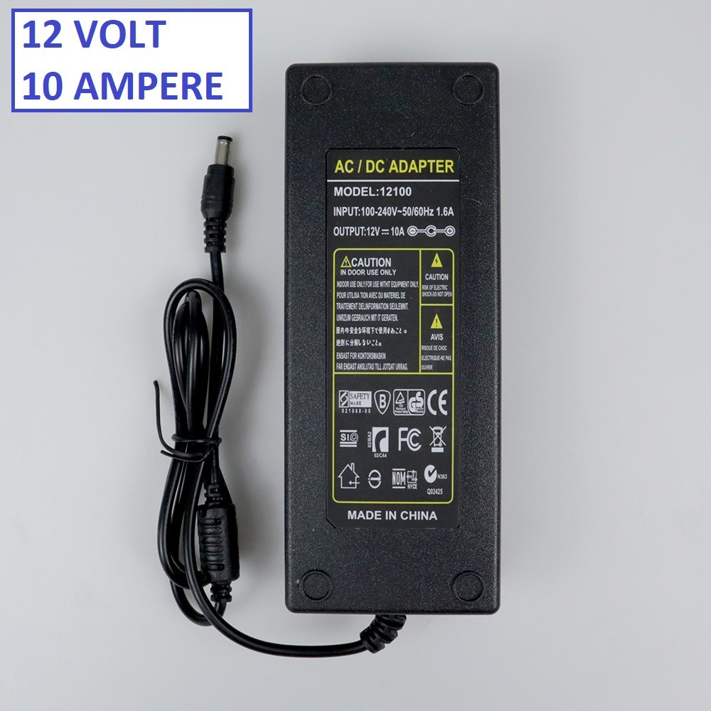 Jual Power Adaptor Adapter LED Strip Monitor DC 12V 10A - 12100 - Black ...