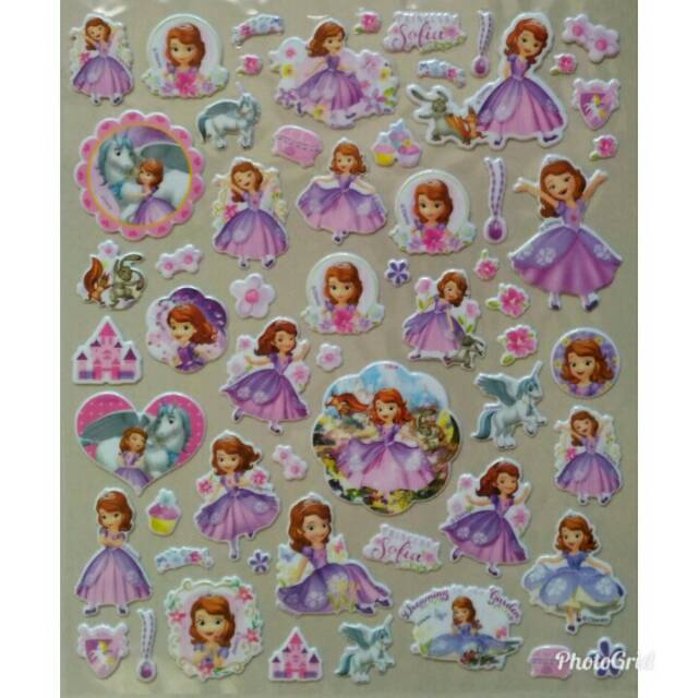 Jual Sticker Stiker Anak Timbul Karakter Sofia The First ( 2 pcs ...