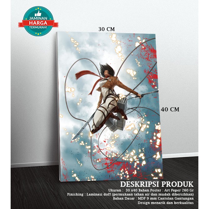 Jual Poster Dinding Anime AOT/Hiasan Dinding Rumah Anime Attack on