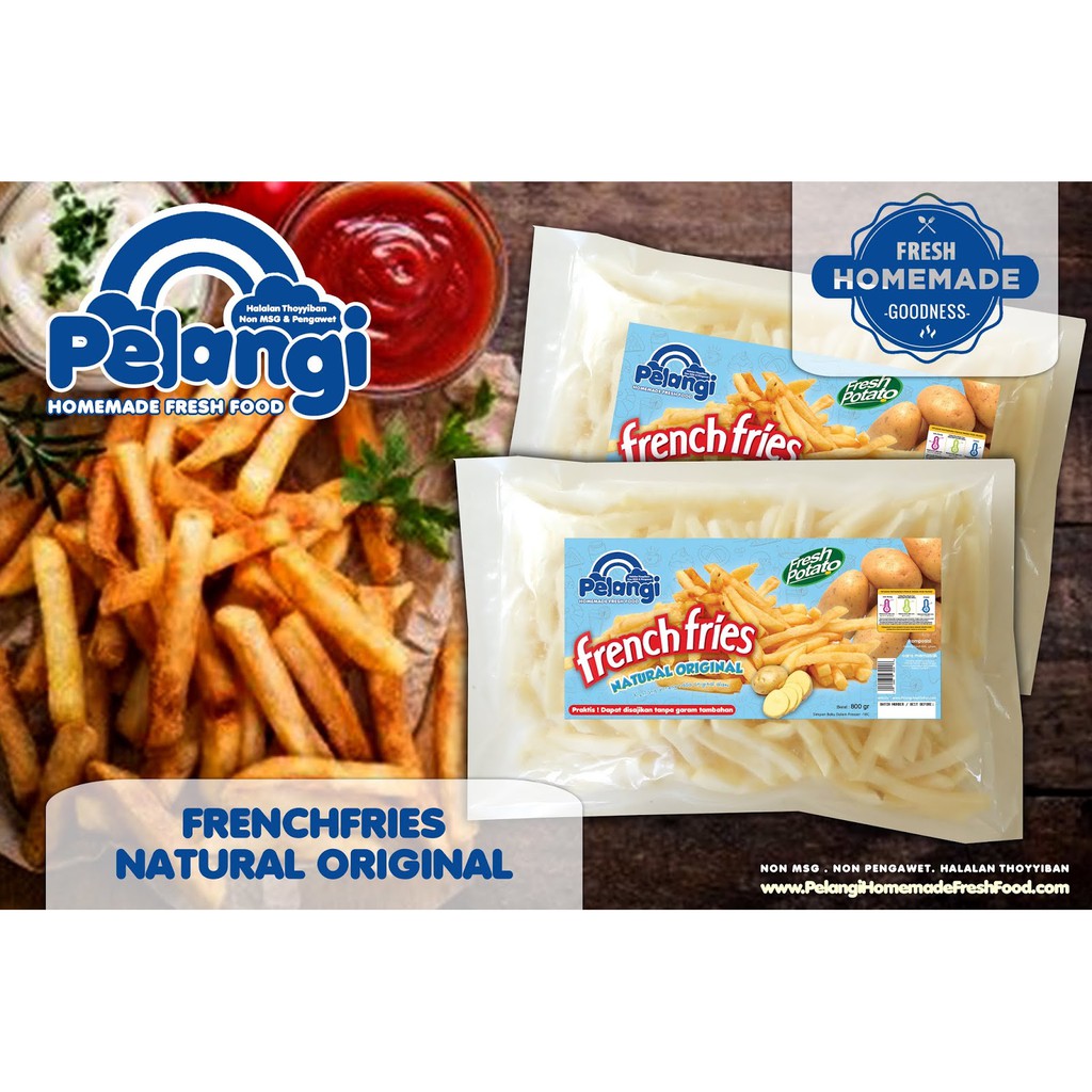 Jual Pelangi French Fries Original 800gr Makanan Beku Frozen Food