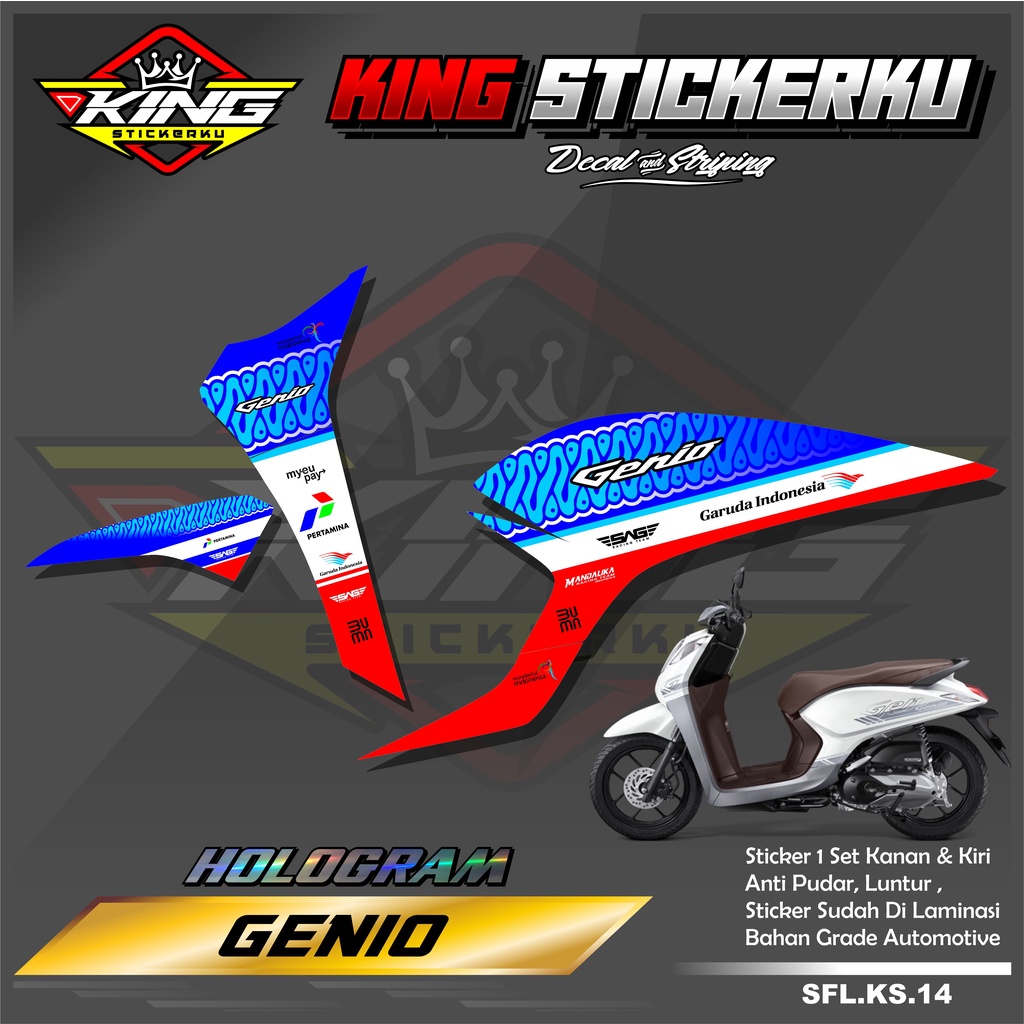 Jual Stiker Honda Genio - Sticker Striping Motor Genio Desain Mandalika ...