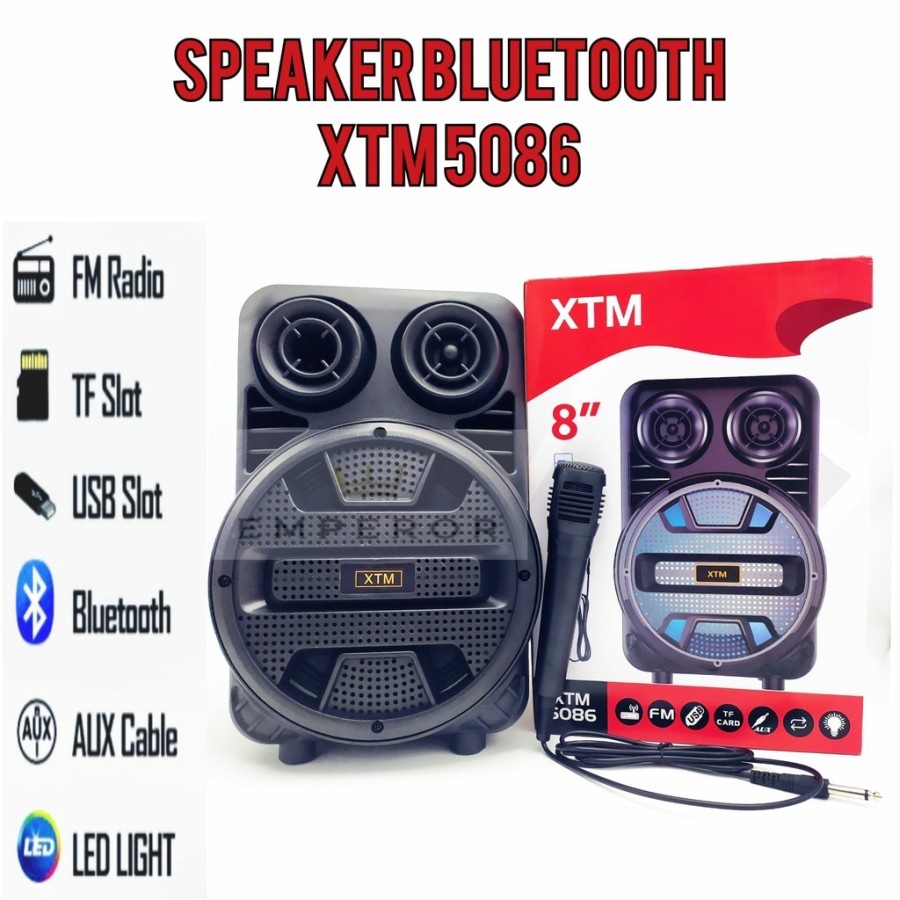 Jual Cod Speaker Bluetooth Karaoke Inch Xtm Plus Mic Karaoke X Bass Salon Aktif Xtm