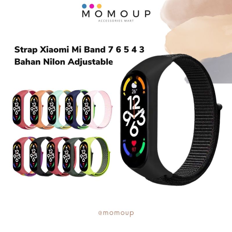 Jual Strap Xiaomi Mi Band 7 6 5 4 3 Nilon Tali Pengganti Jam Xiaomi Mi ...