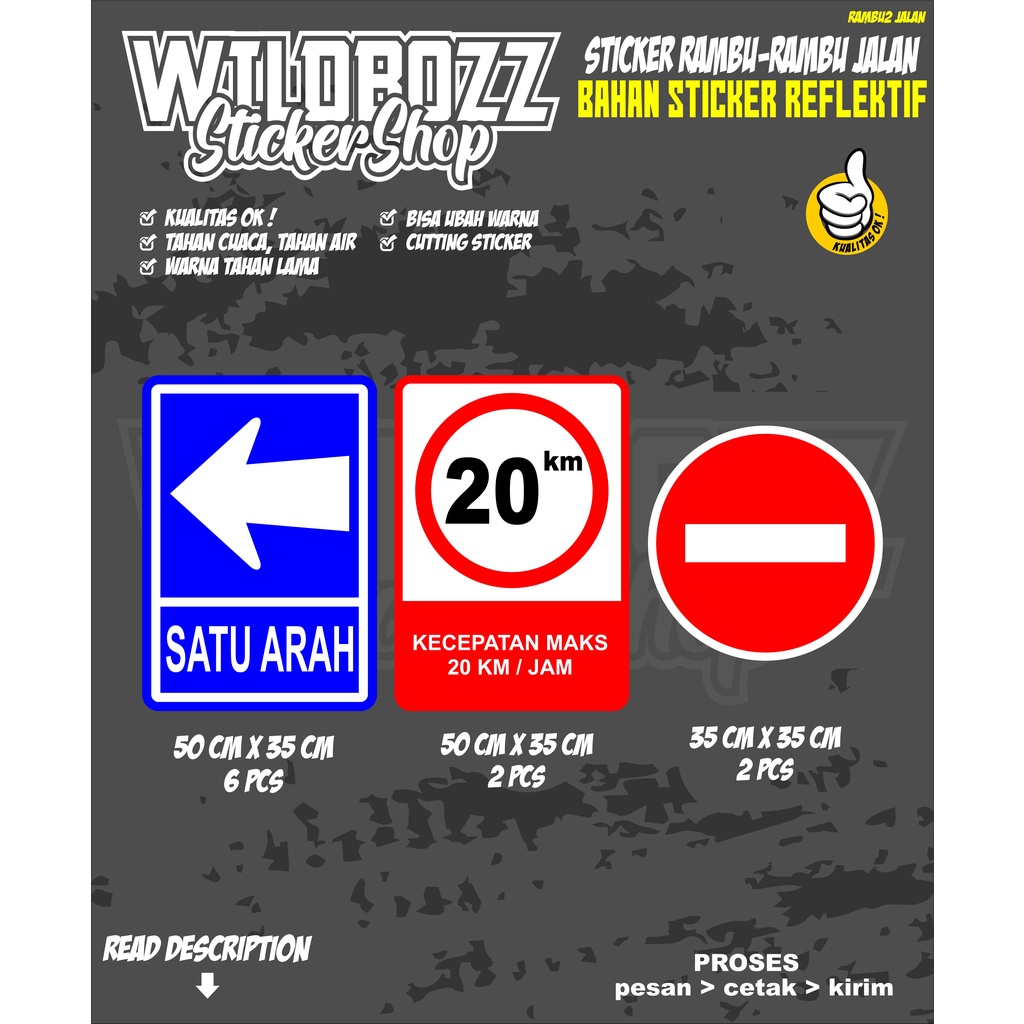 Jual Sticker Rambu Rambu Jalan Rambu Jalan Wildbozz Sticker