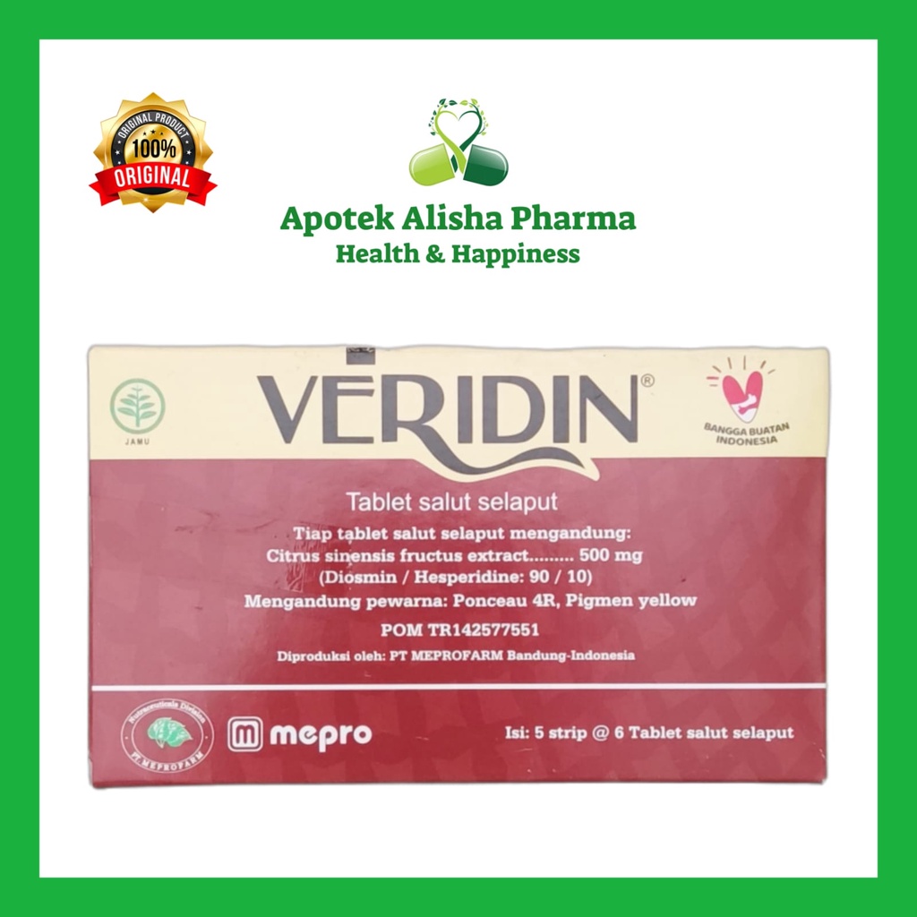 Jual Veridin Tablet Strip / Box - Feridin Diosmin Hesperidin Tablet ...