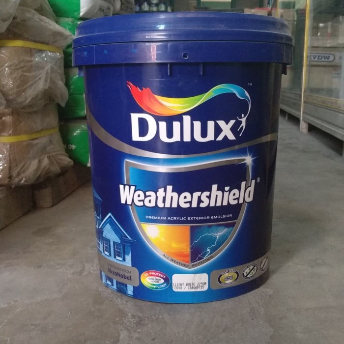 Jual Cat Tembok Dulux Weathershield 20 Liter Brilliant White Shopee