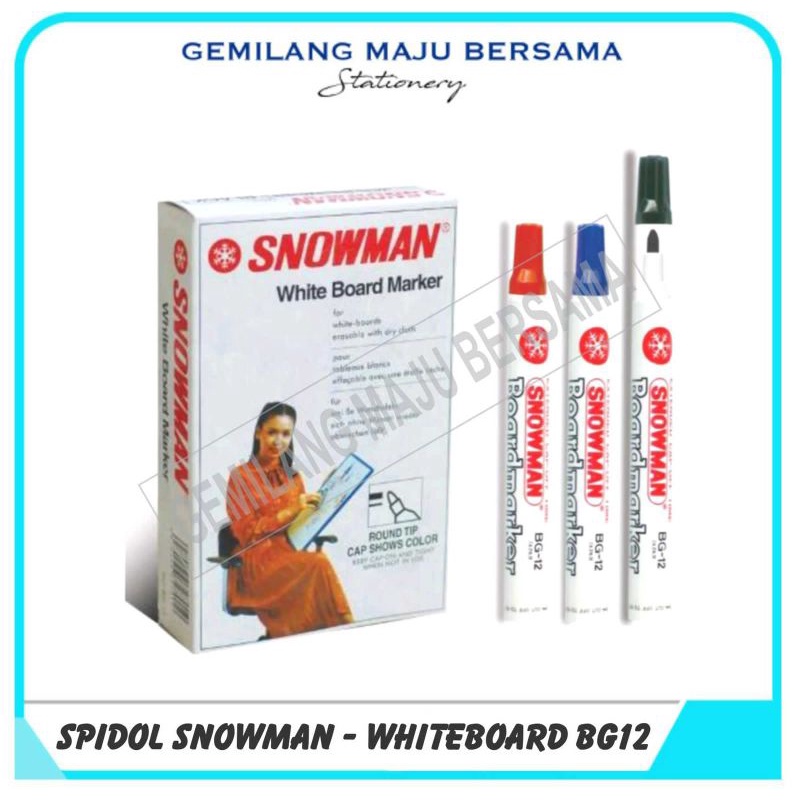 Jual Spidol Snowman Whiteboard BG 12 | Shopee Indonesia