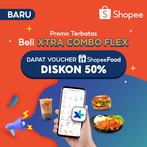 Promo XL Xtra Combo Flex & Dapatkan Voucher Shopeefood Diskon 50%!