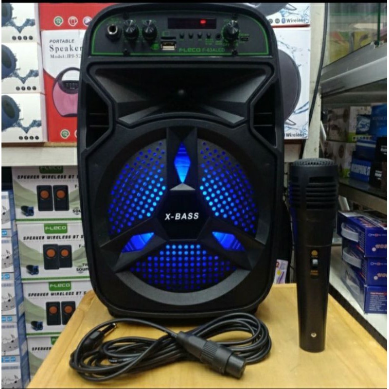 Jual Spaeker bluetooth FLECO F-63A LED portable wireles Pree mic ...