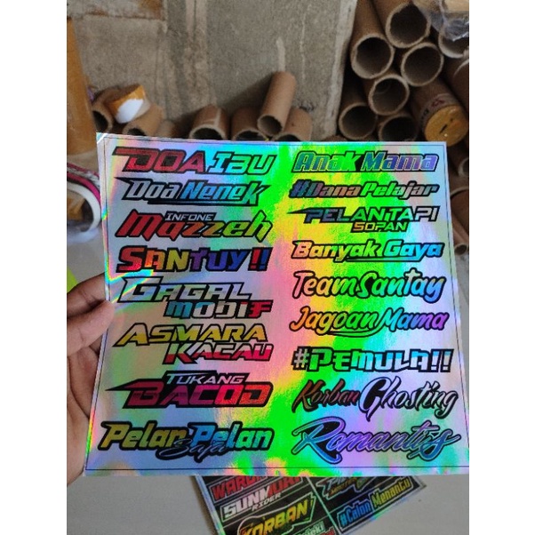 Jual Sticker Pack Racing Stiker Hologram Kata Kata Stiker Viral Stiker ...