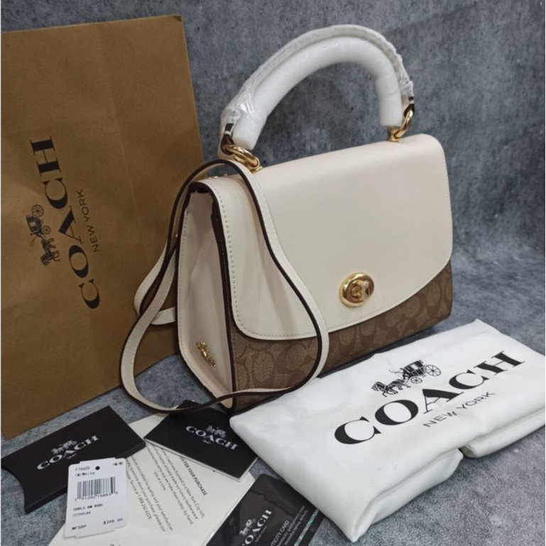 Coach tilly top handle 2024 satchel with signature canvas