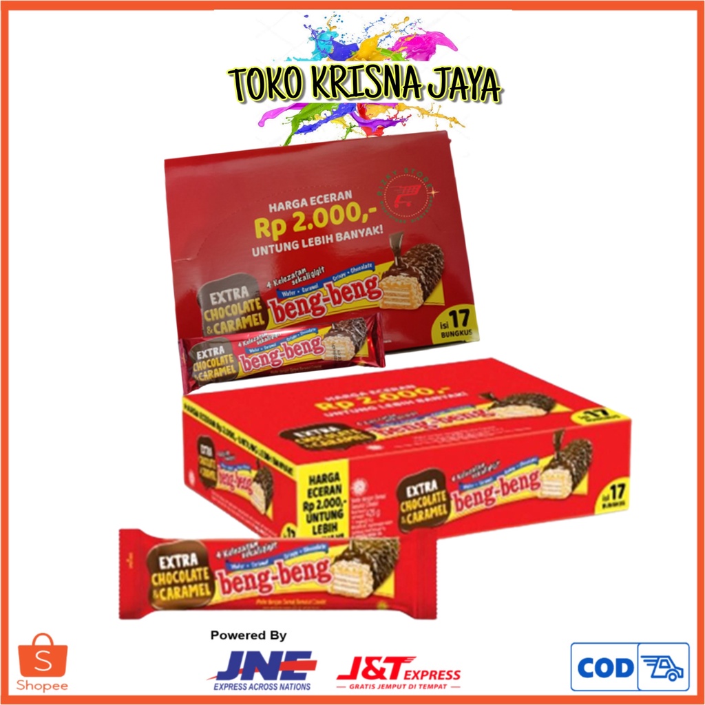 Jual Beng Beng Reguler Wafer Caramel Crispy Chocolate Netto 1 Box Isi