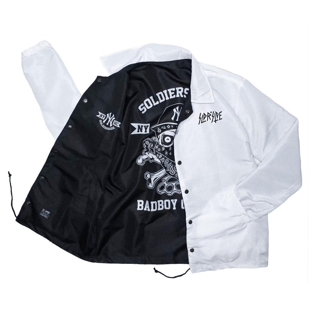 Jual Soldierside Coach Jacket Putih 2in1 Style "NYHC" Hitam 154