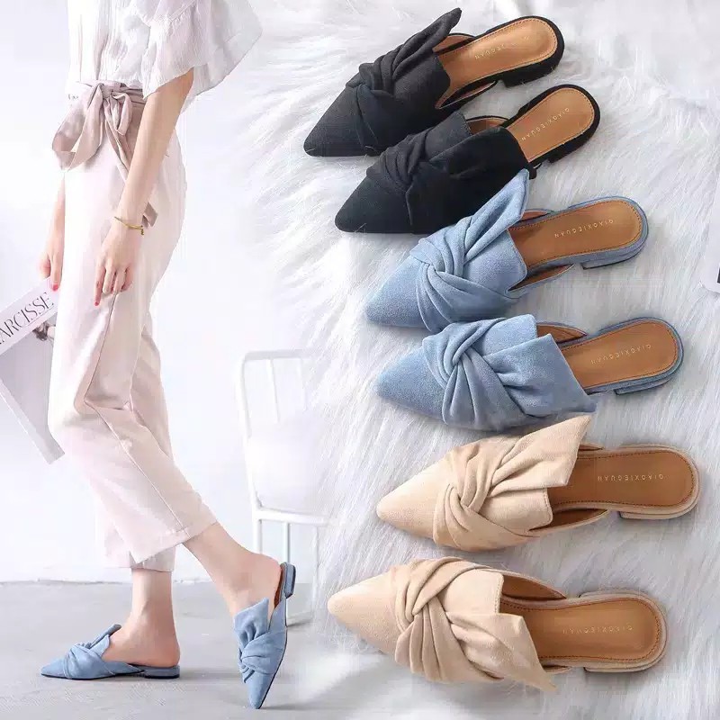 Velvet flat deals mules