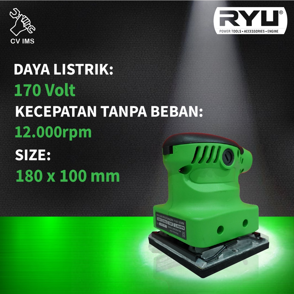 Jual Mesin Amplas Palm Sander 110mm X 100mm RPS110 RYU | Shopee Indonesia