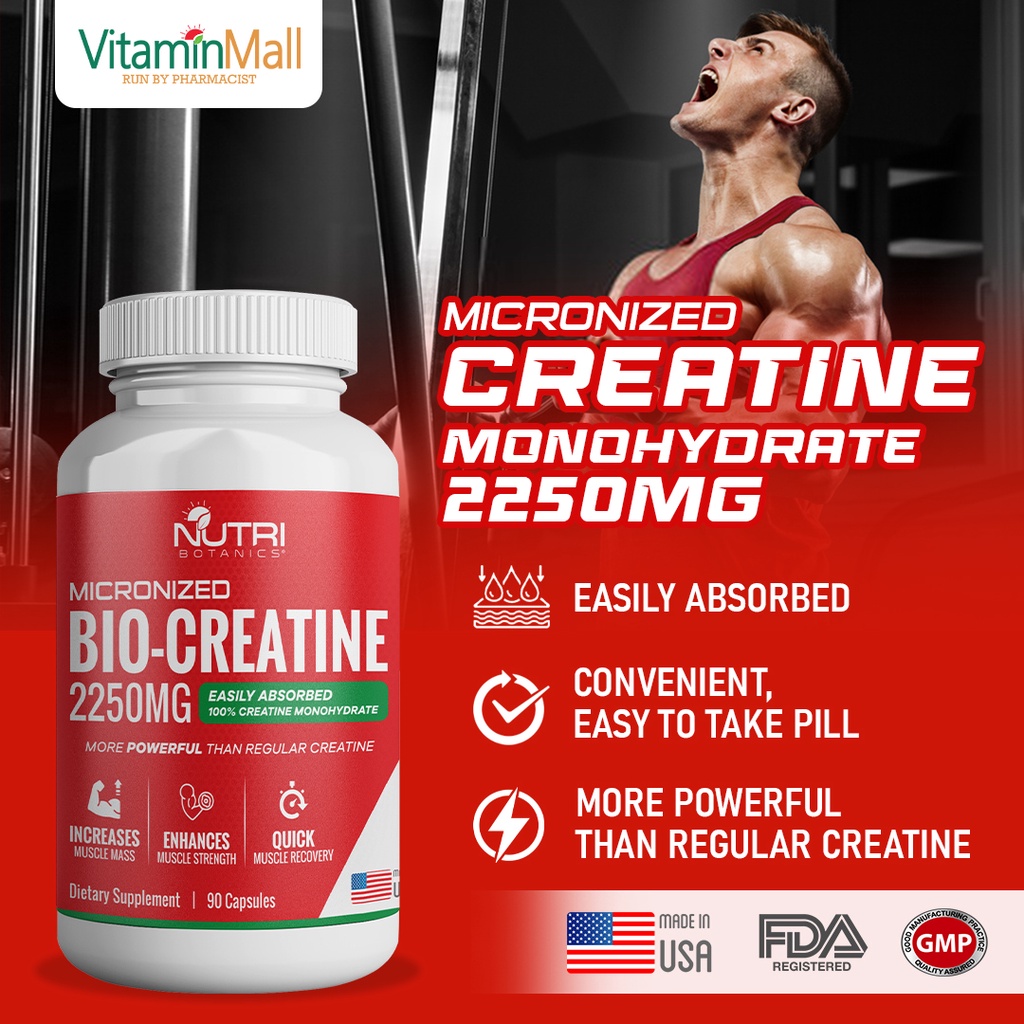 Jual Nutri Botanics Bio Creatine Monohydrate 2250mg   90 Capsules