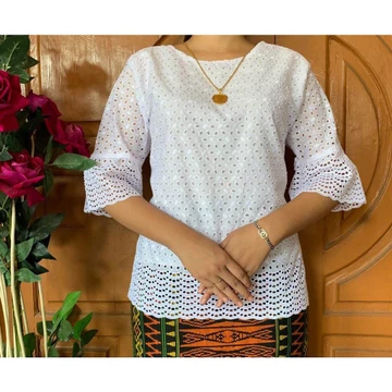 Df Blus Katun Bolong Full Furing Atasan Katun Bangkok