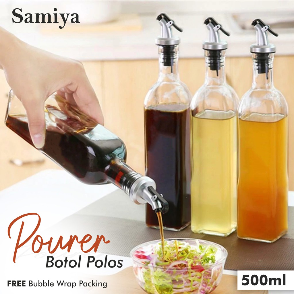 Jual pourer bottle glass 500ml / botol kaca polos minyak kecap saus ...