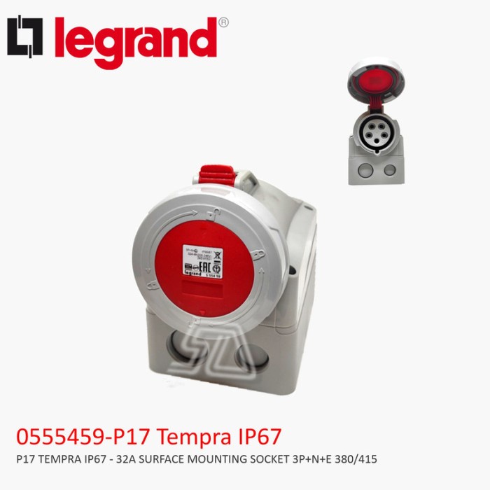 Jual LEGRAND P17 IP67 TEMPRA 32A SURFACE MOUNTING SOCKET 3P+N+E 380V ...