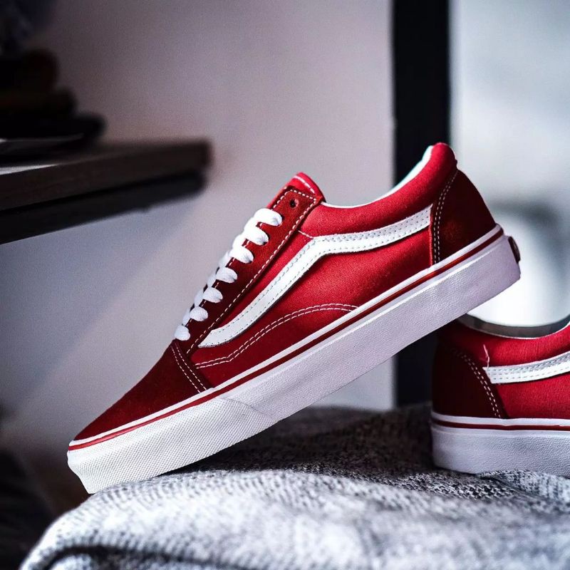 Jual VANS OLDSKOOL CLASSIC BRICK RED/TRUE WHITE ORIGINAL | Shopee Indonesia