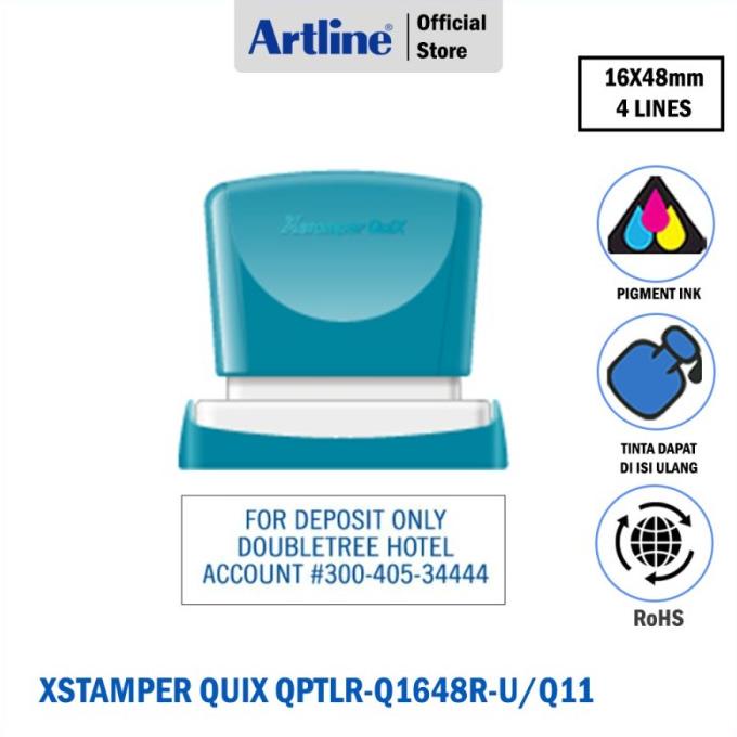 Jual Stempel Artline Xstamper Quix QptlQ1648RU/Q11 Black Murah Shopee Indonesia