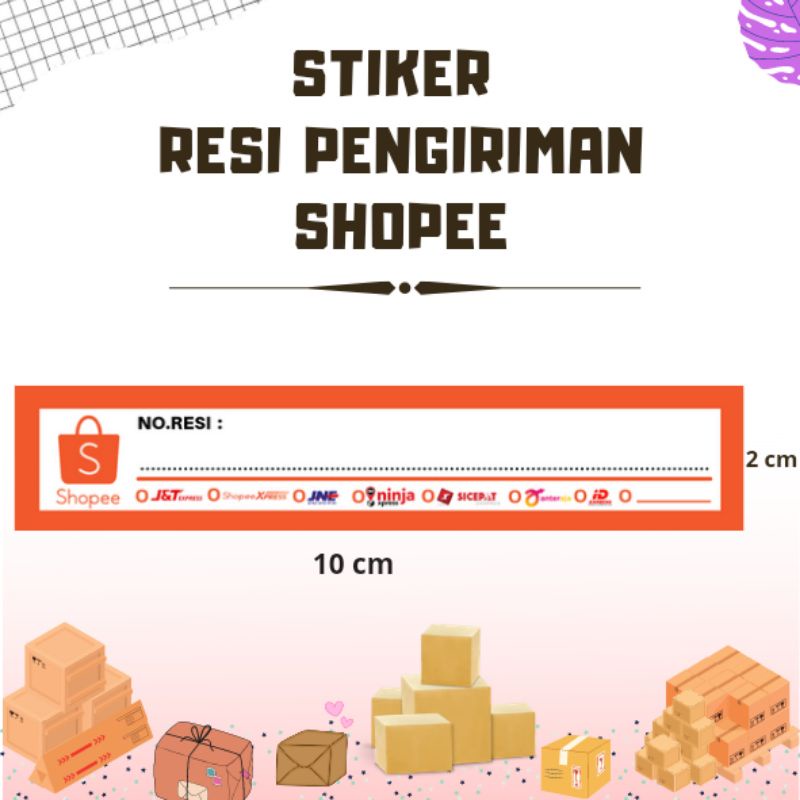 Jual Stiker Resi Pengiriman Shopee Stiker Label Pengiriman Olshop Shopee Indonesia