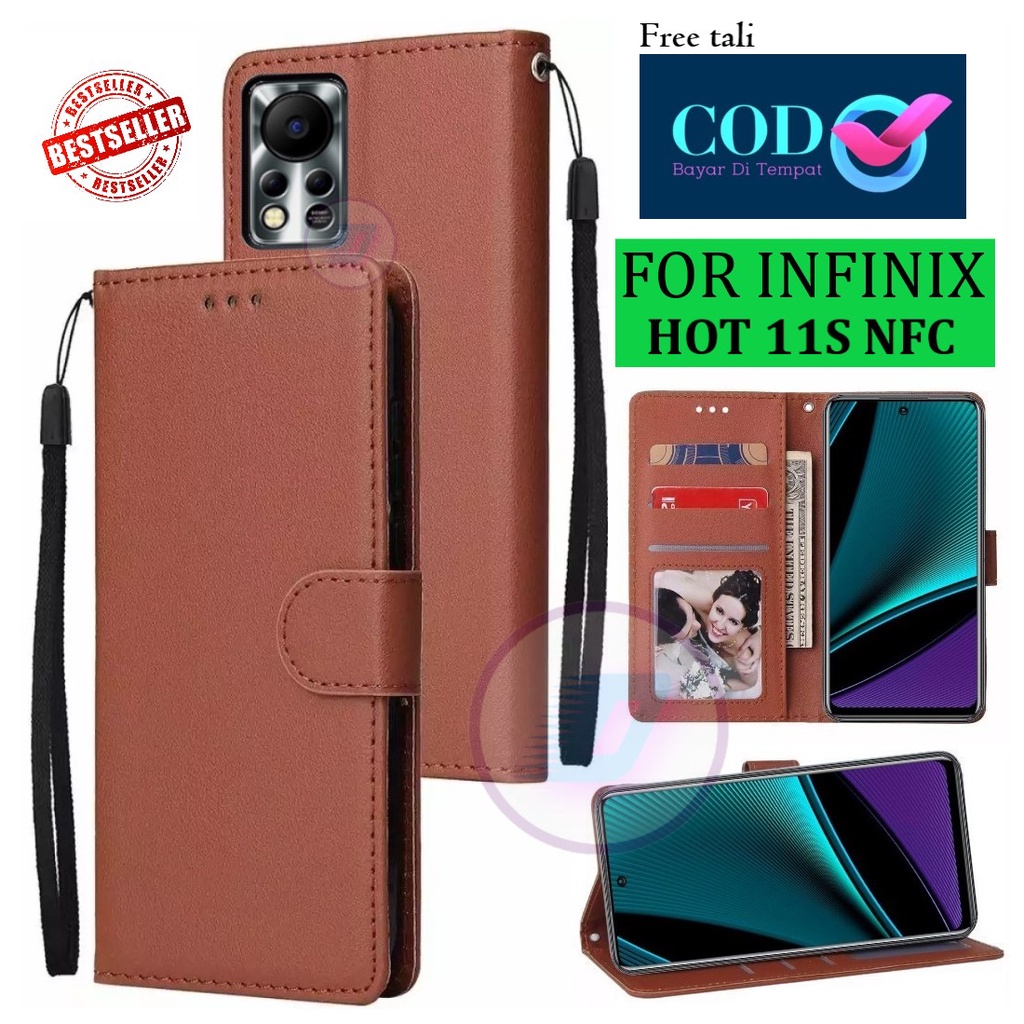 Cover Portafoglio Per Infinix Hot 11S Con Funzione Stand: Custodia A Libro In Similpelle Con Slot Per Carte Di Credito E Chiusura Magnetica. Protezione Antiurto E Slip Resistente. (Marrone) - 2