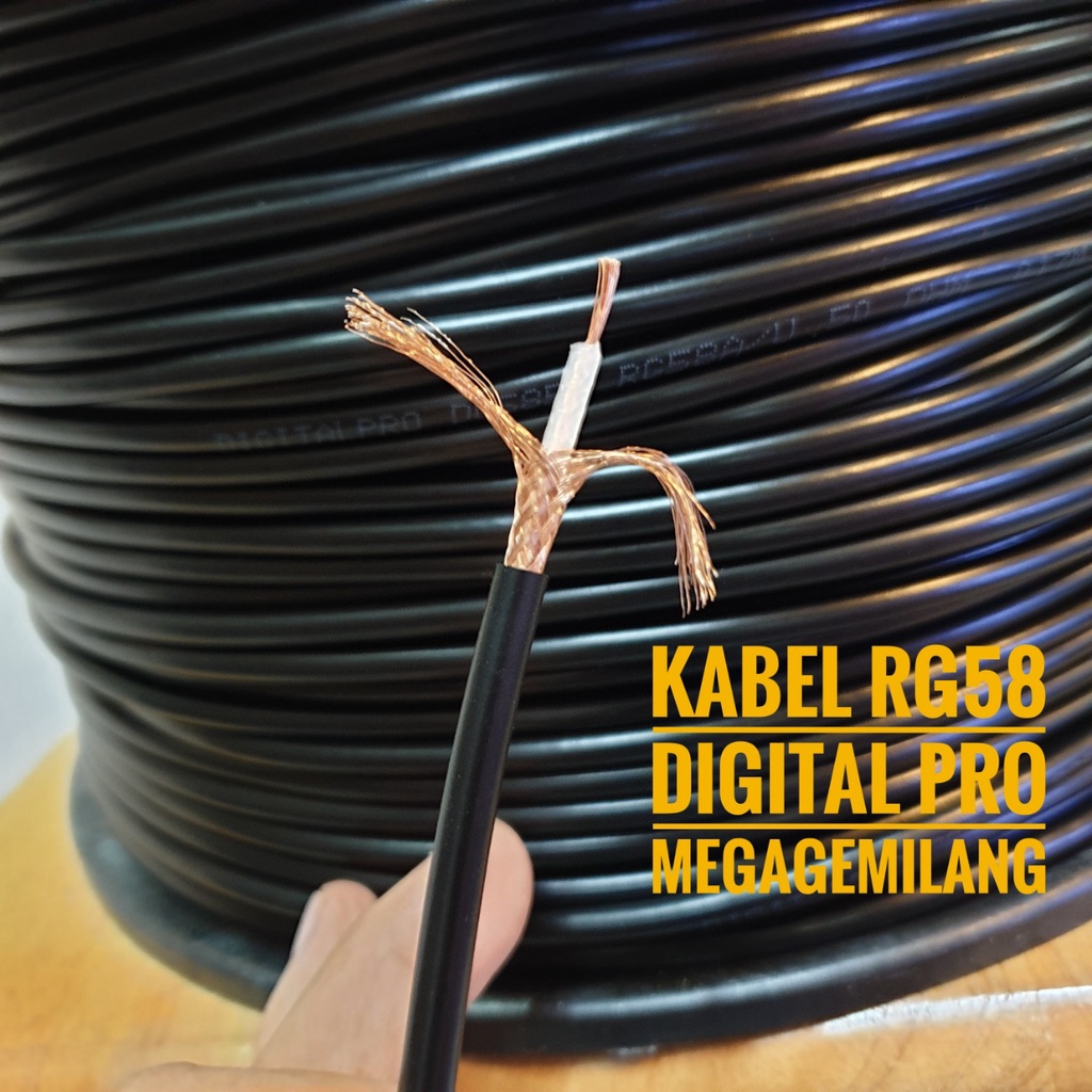 Jual Kabel RG 58 coaxial cable 50 ohm | inner serabut | Shopee Indonesia