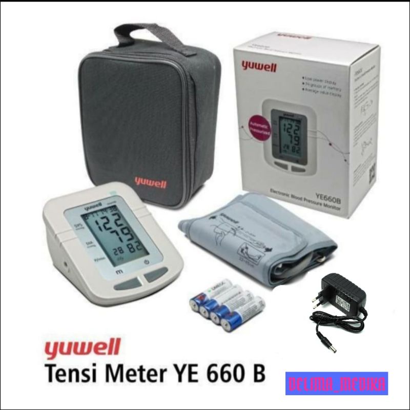 Jual Tensimeter Digital Yuwell YE 660B + Adaptor Fullset / Tensimeter ...