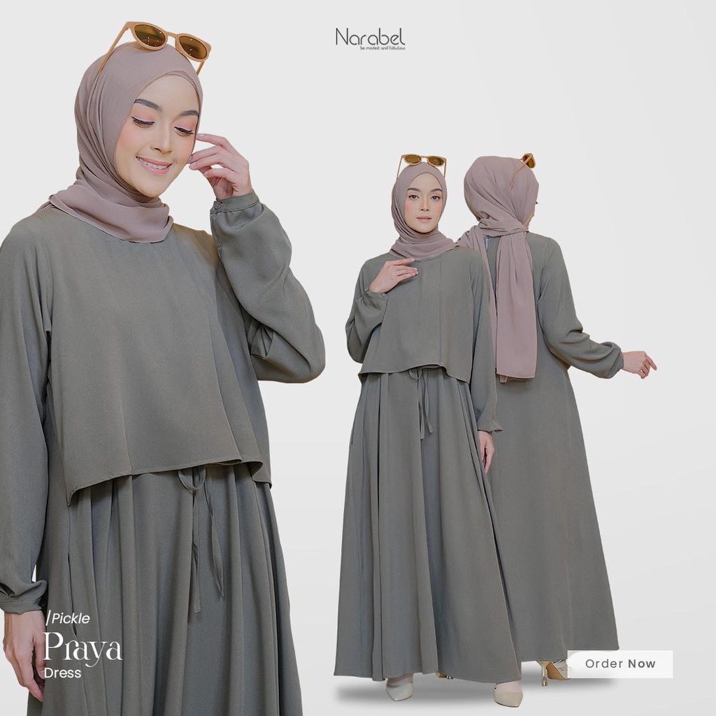Jual 𝗣𝗿𝗮𝘆𝗮 𝗗𝗿𝗲𝘀𝘀 𝗯𝘆 𝗡𝗮𝗿𝗮𝗯𝗲𝗹 - Gamis Polos Model Korea Mirip Apron Busui ...