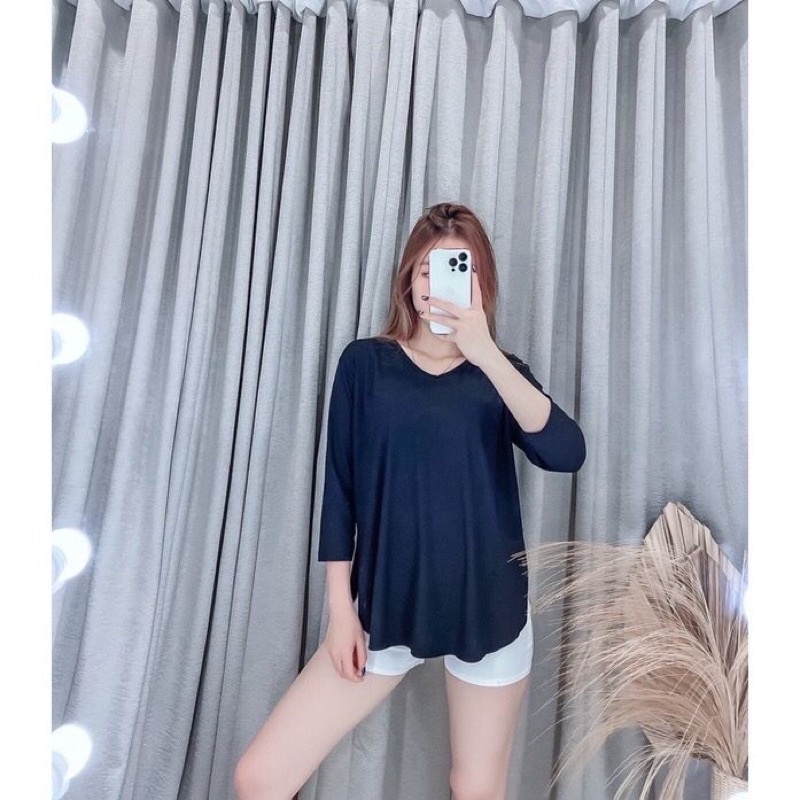 Jual 1262 KAOS SLIT OVERSIZE LENGAN 7/8 BELAH SPANDEK RAYON