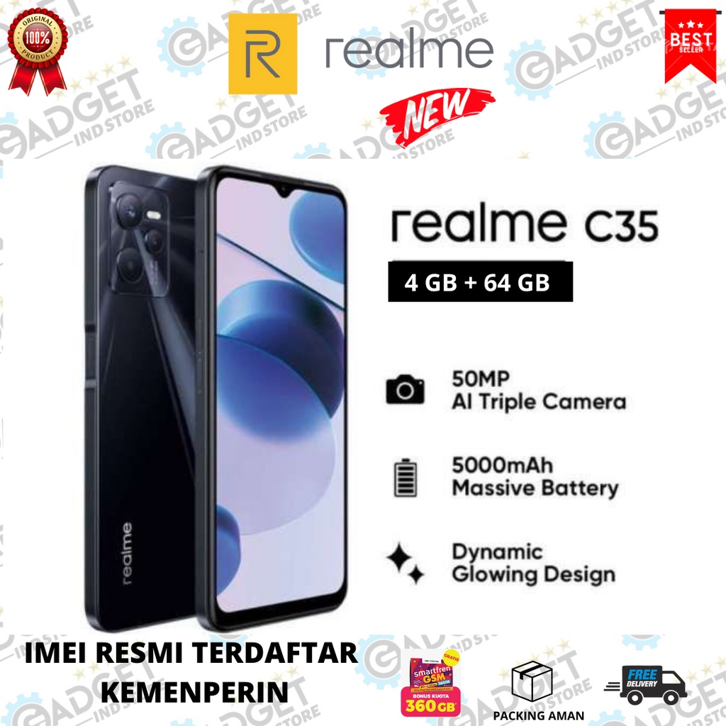 Jual REALME C35 4/64 GB ORIGINAL GARANSI RESMI | Shopee Indonesia