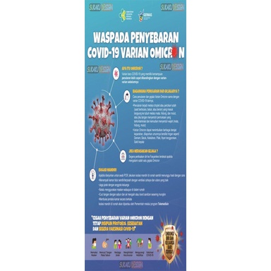 Jual cetak x banner ukuran 60 x 160 waspada virus covid 19 varian ...
