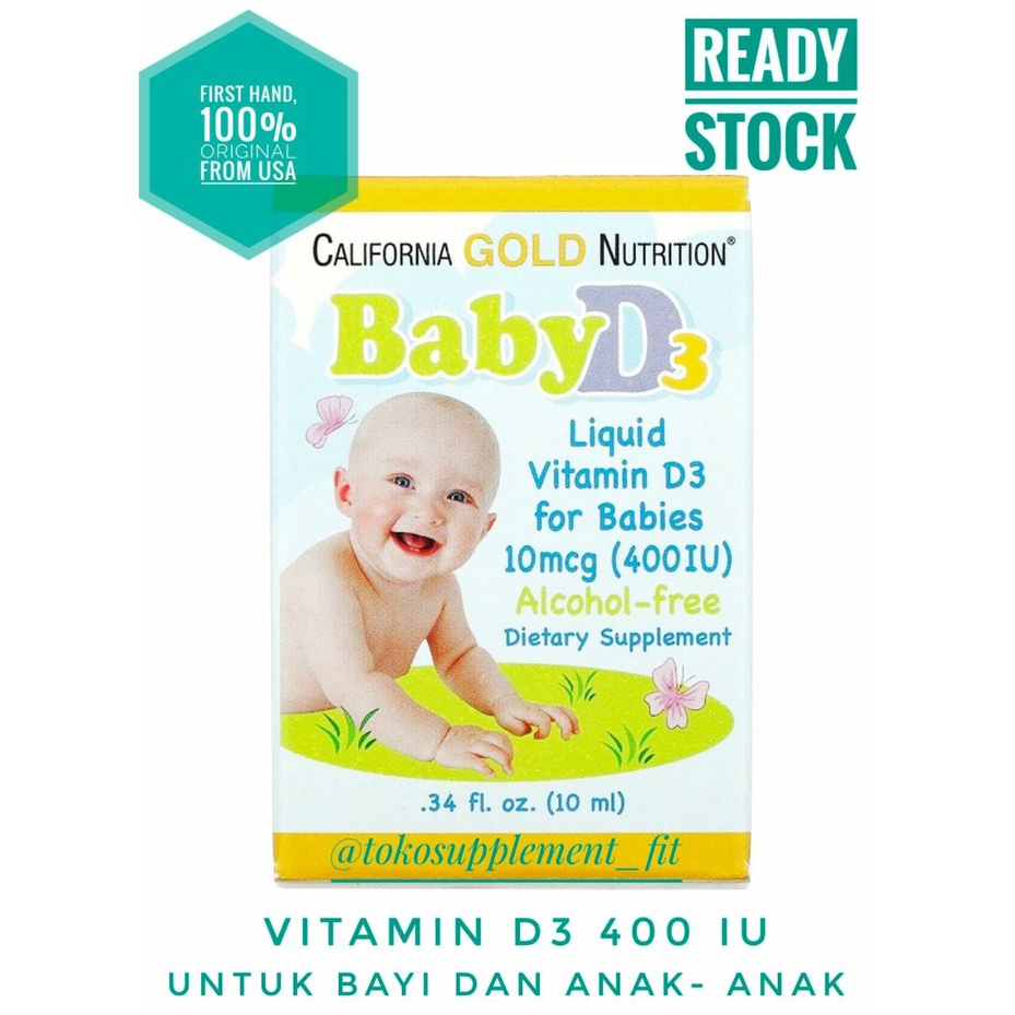 Jual California GOLD Nutrition Baby D3 Liquid Vitamin D 3 For babies ...