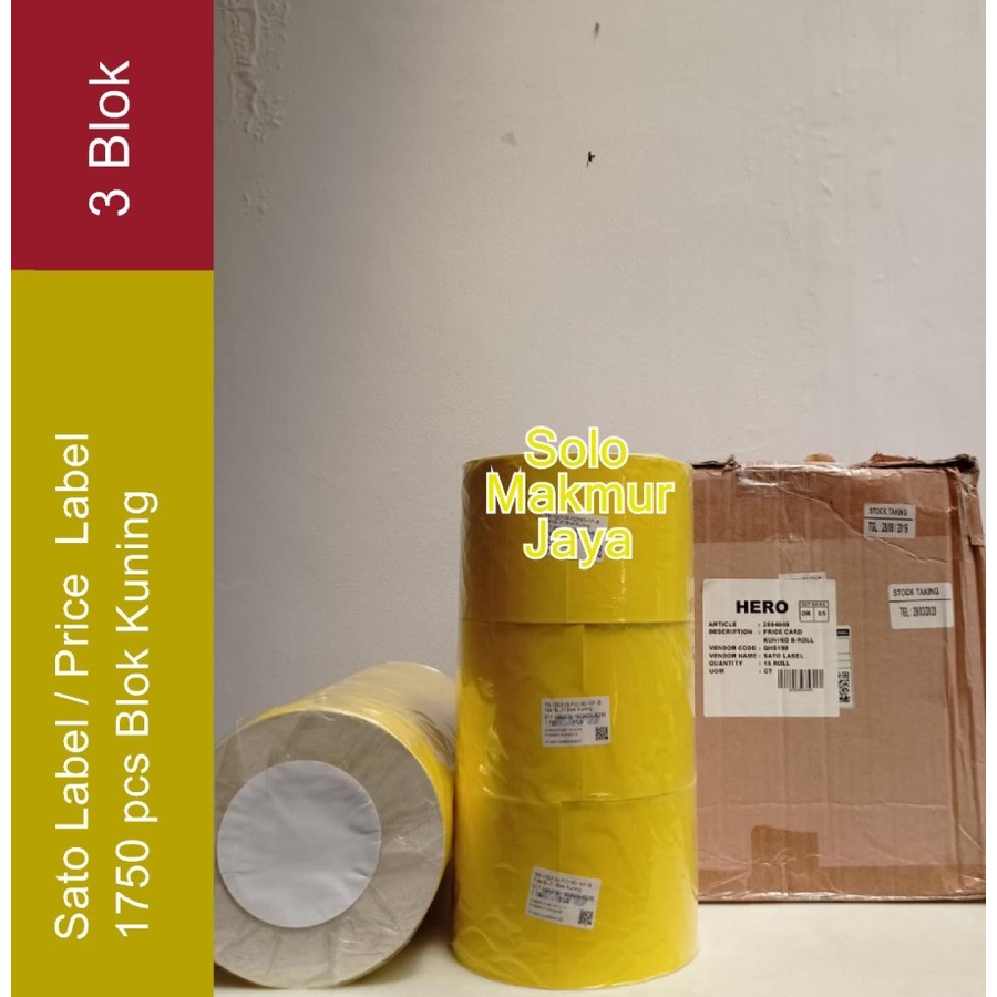 Jual Price Label Sato / Kertas Label Harga / Price Label Roll Kuning ...