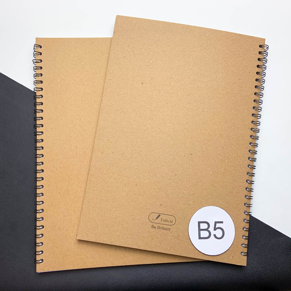 Jual [TULIS.ID] Basic White Paper Kraft Spiral Notebook B5 Blank Grid ...