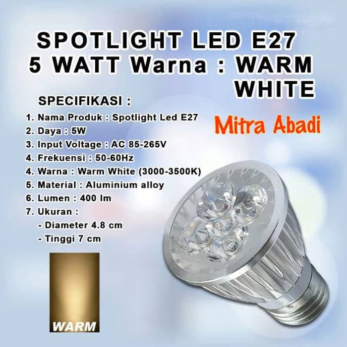 Jual Dijual Lampu Sorot Led Halogen Spotlight Led W Warm White Fitting