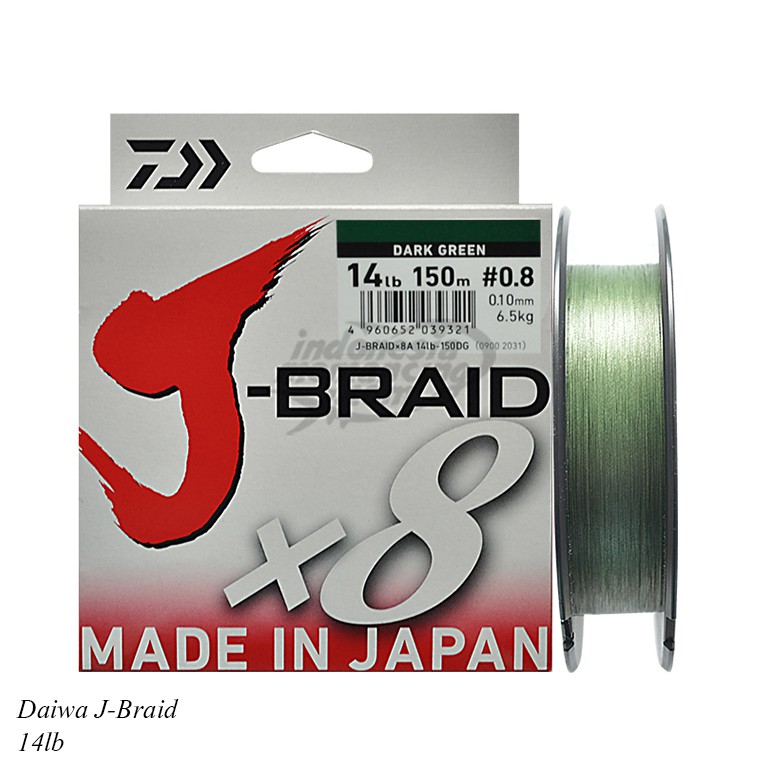 Jual Senar PE Daiwa J-Braid X8 150M Warna Dark Green (Pilih Ukuran