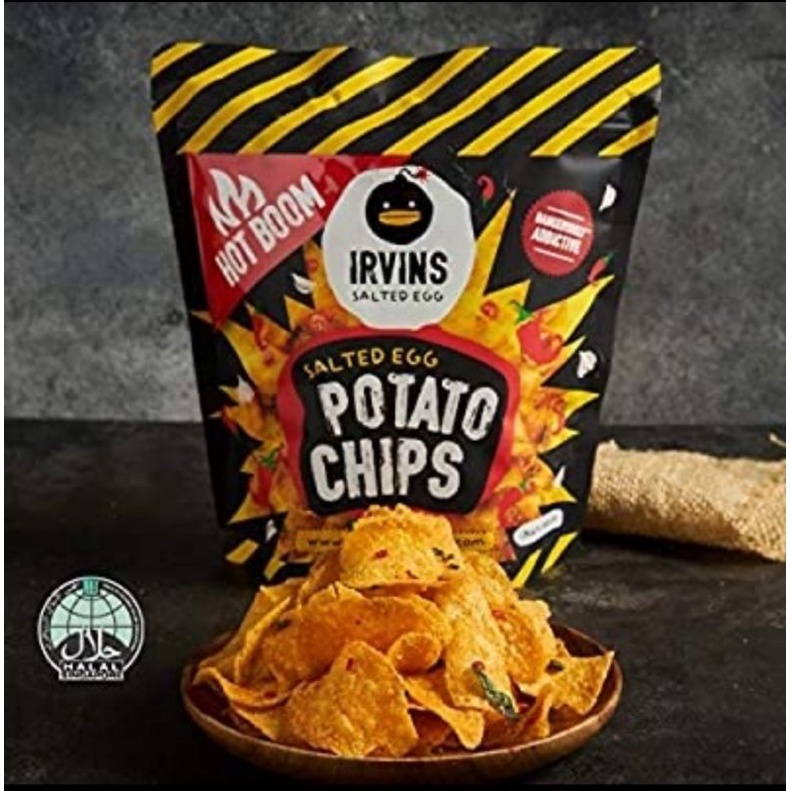 Jual HOT BOOM IRVINS SALTED EGG POTATO CHIPS SPICY 105 gr | Shopee ...