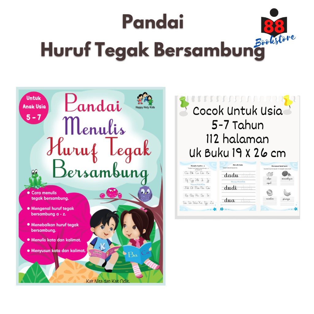 Jual Buku Anak Pandai Menulis Huruf Tegak Bersambung | Shopee Indonesia