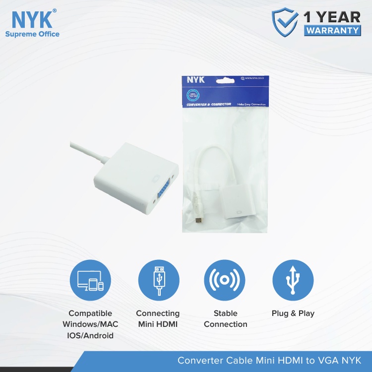 NYK Converter Cable Mini HDMI TO VGA COD (5)