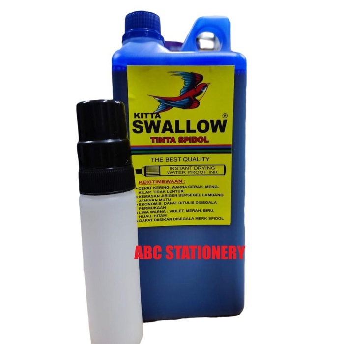Jual Tinta Literan Permanen Karung / Plastik Swallow Bonus Botol ...