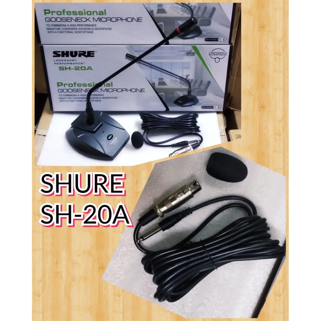 Jual Microphone Sh-ure SH20A Mic Conference/Podium Microphone Meja ...