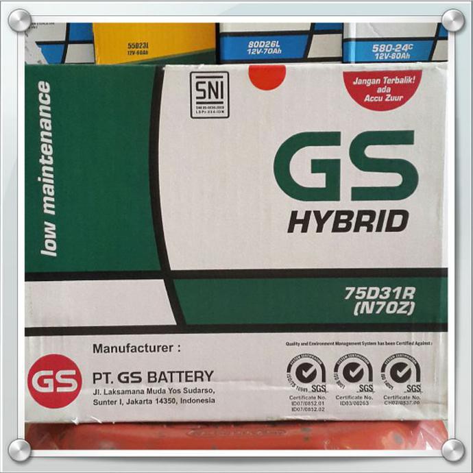 Jual Aki N70Z GS Hybrid (Chevrolet Captiva Diesel, Nissan Cedric,Isuzu